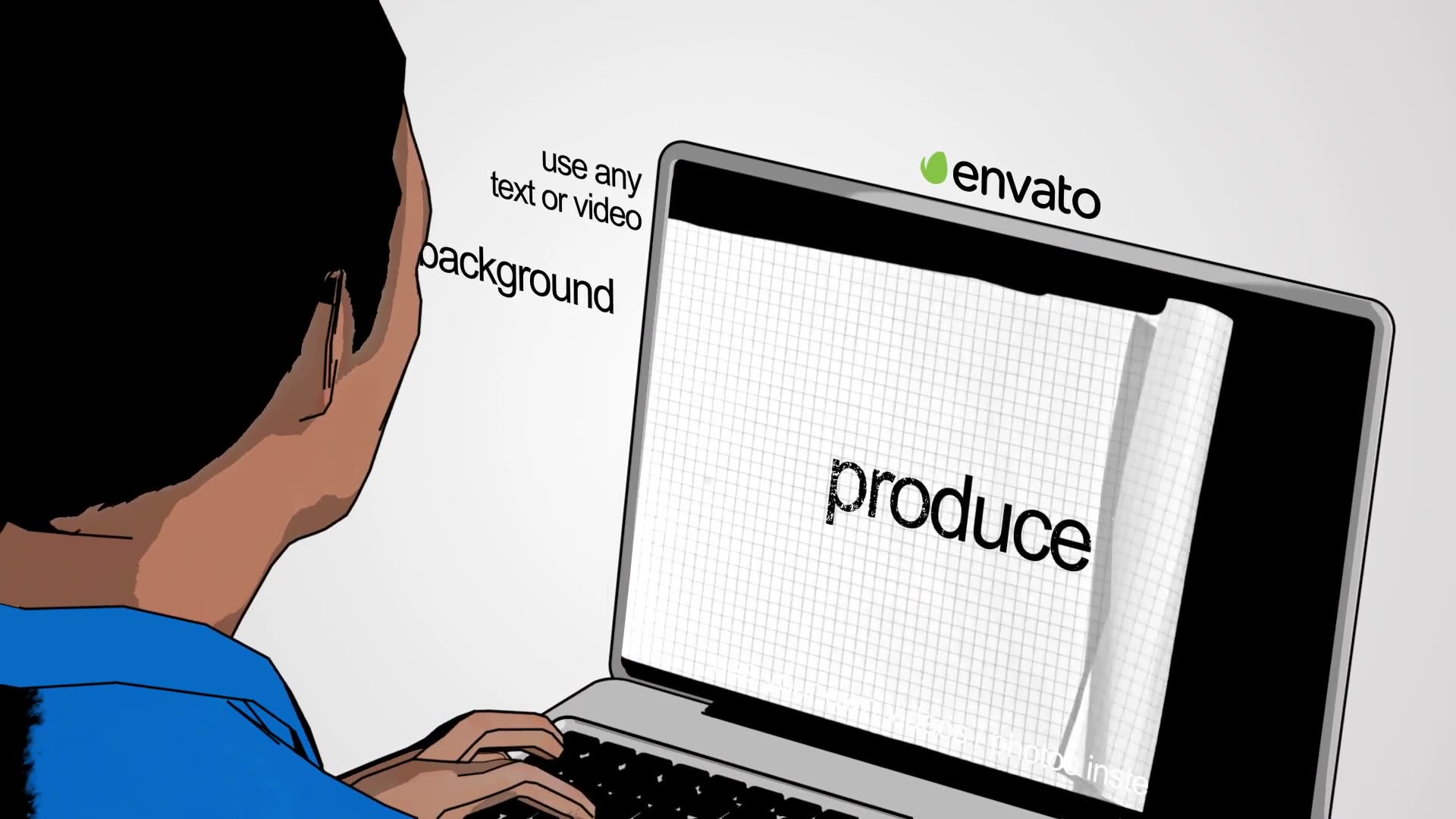 Man Typing on Laptop Toon Shaded Videohive 21287543 After Effects Image 8