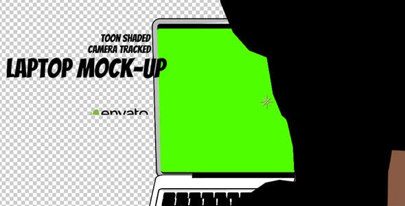 Man Typing on Laptop Toon Shaded - 21287543 Download Videohive