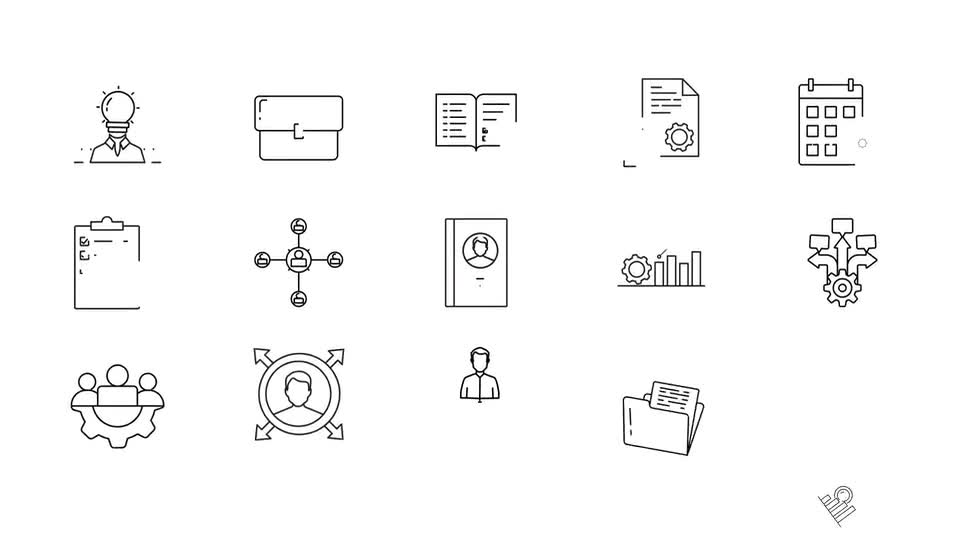 Management Line Icons Videohive 34462656 After Effects Image 1
