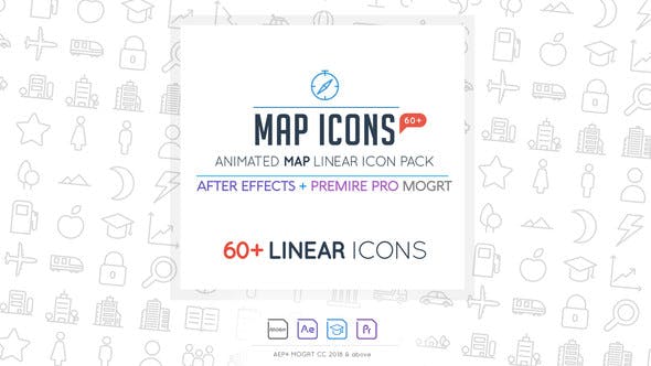 Map Linear Icon Pack - Download Videohive 23428612