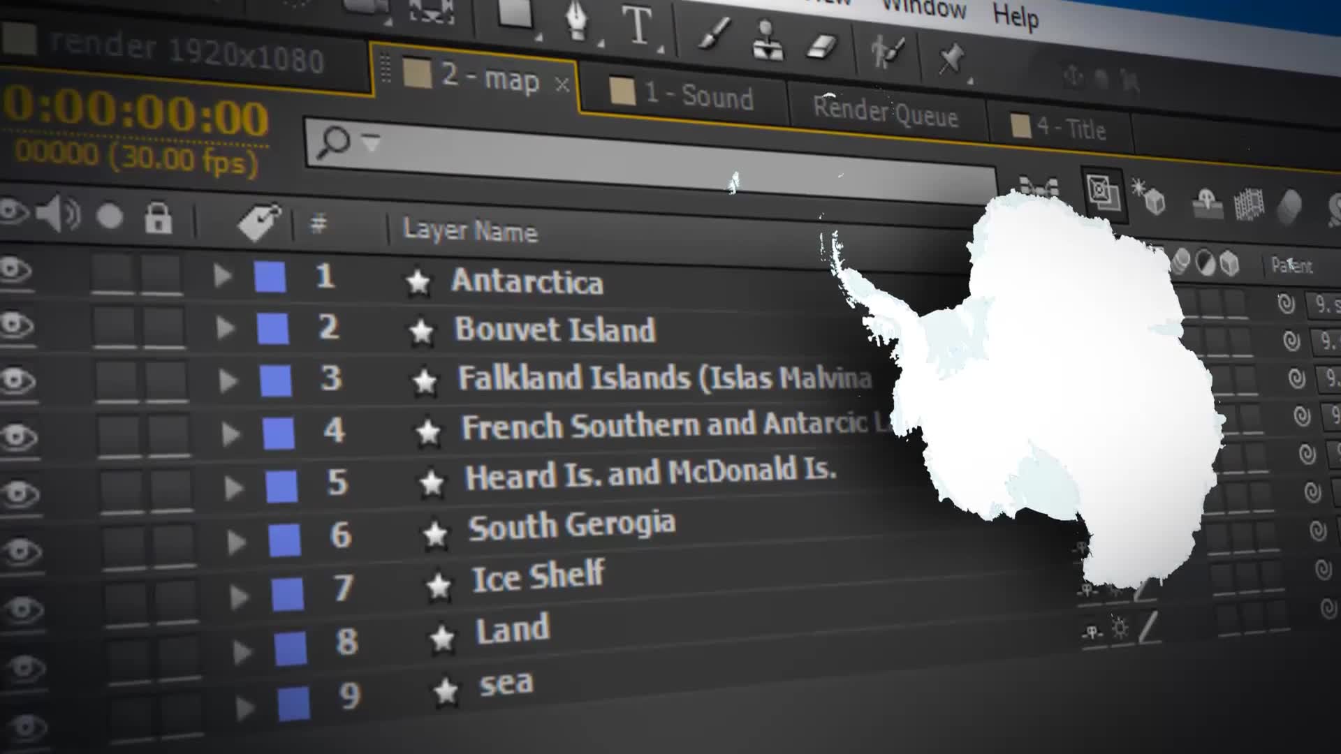 Map of Antarctica with Territories Antarctica Map Kit Videohive 24363085 After Effects Image 2
