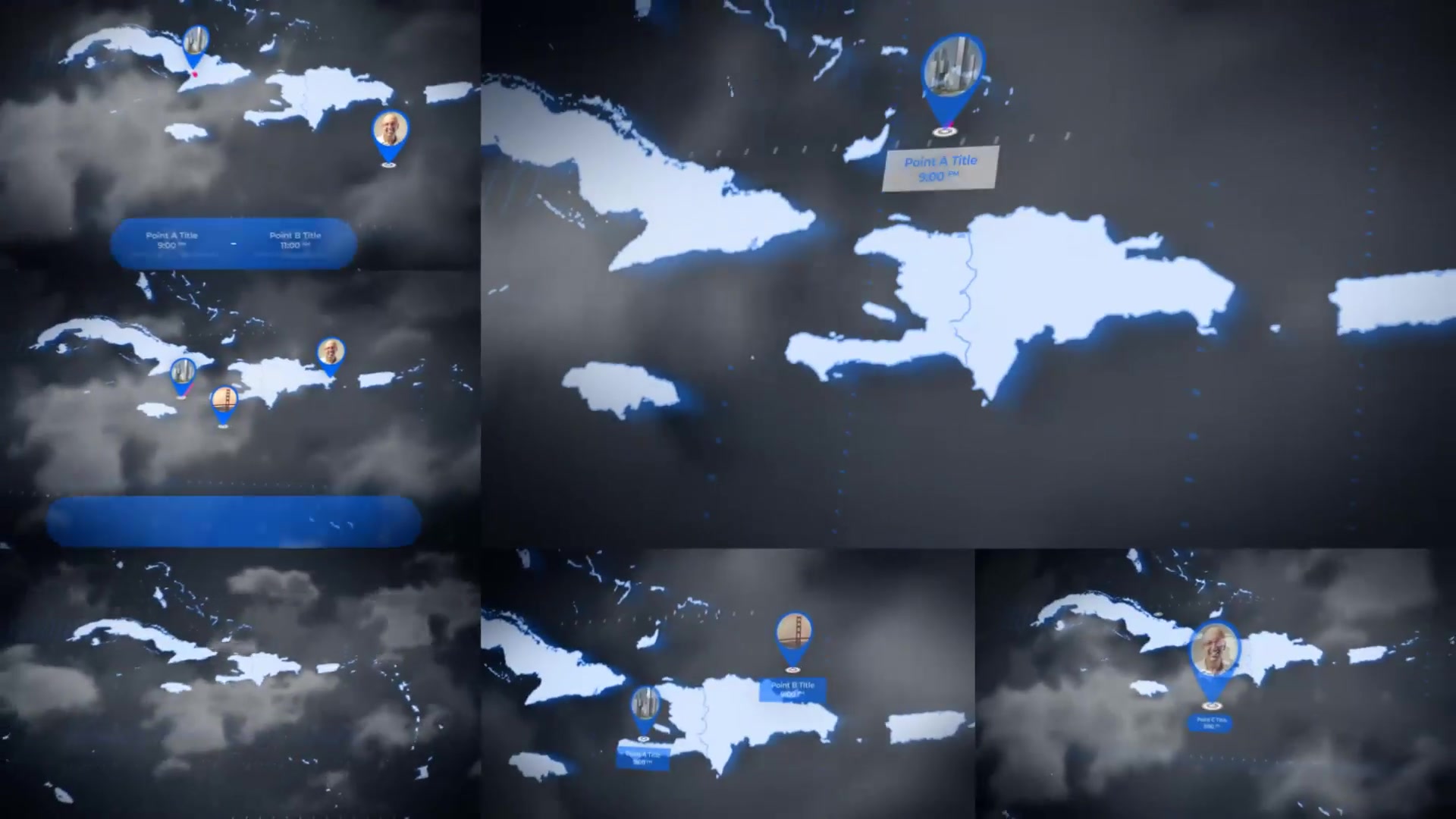 Map of Caribbean Islands with Countries Caribbean Islands Map Kit Videohive 24374539 After Effects Image 8
