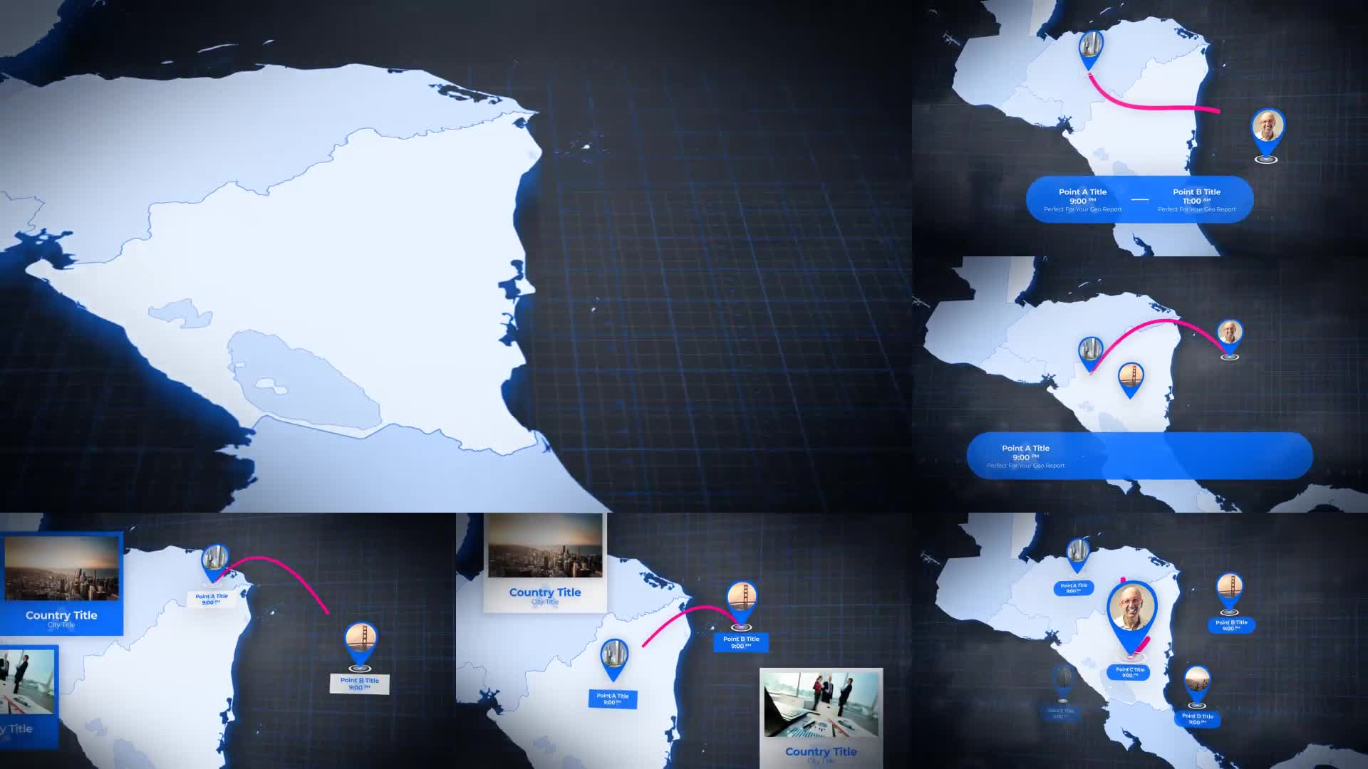 Map of Central America with Countries Central America Islands Map Kit Videohive 24375467 After Effects Image 1