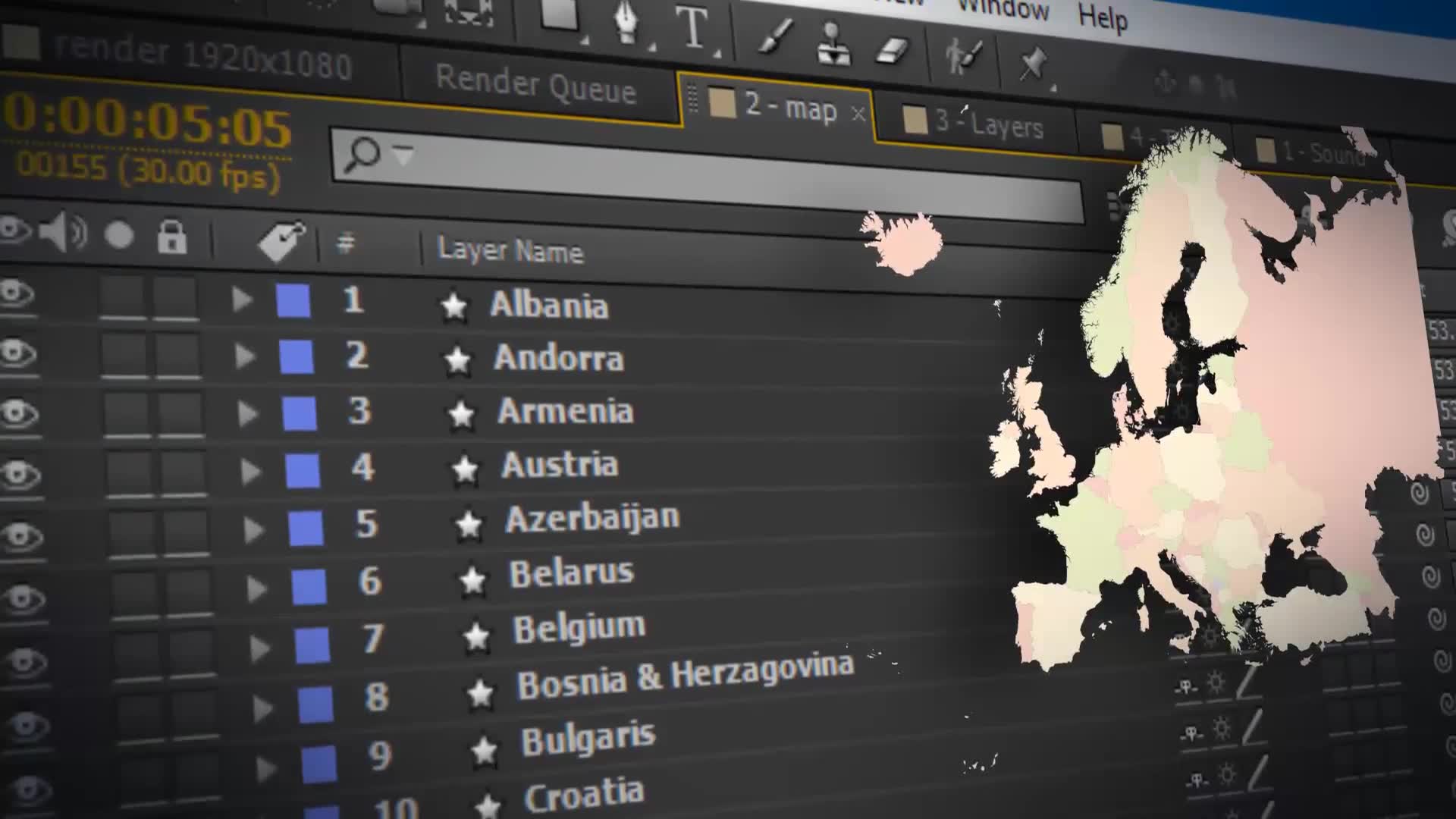 Map of Europe with Countries Europe Map Kit Videohive 24376111 After Effects Image 2