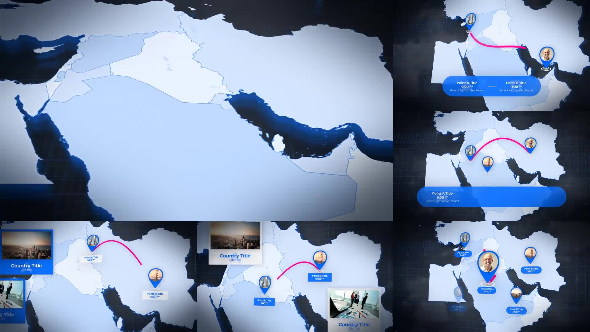 Map of Middle East with Countries Middle East Map Kit Videohive 24411382 After Effects Image 1