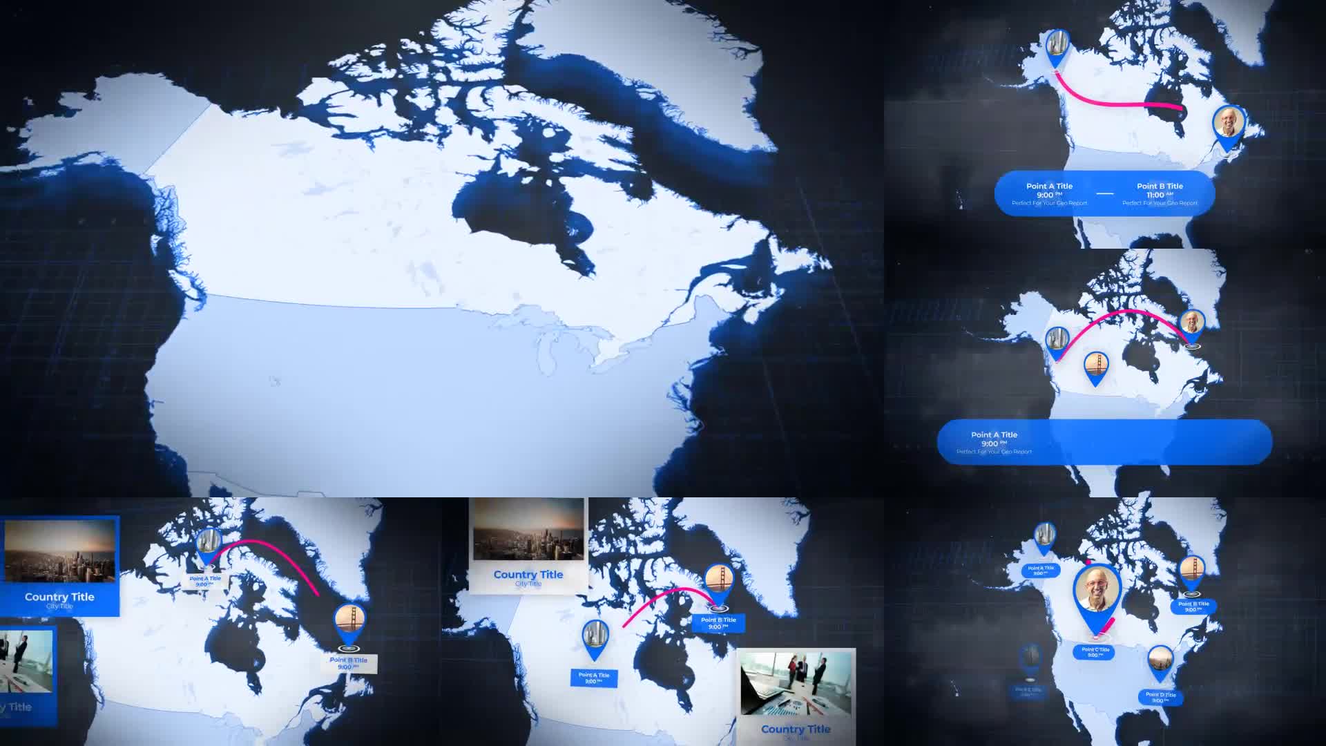 Map of North America with Countries North America Map Kit Videohive 24420194 After Effects Image 1