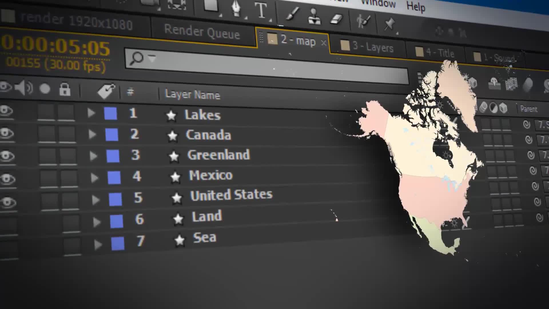 Map of North America with Countries North America Map Kit Videohive 24420194 After Effects Image 2