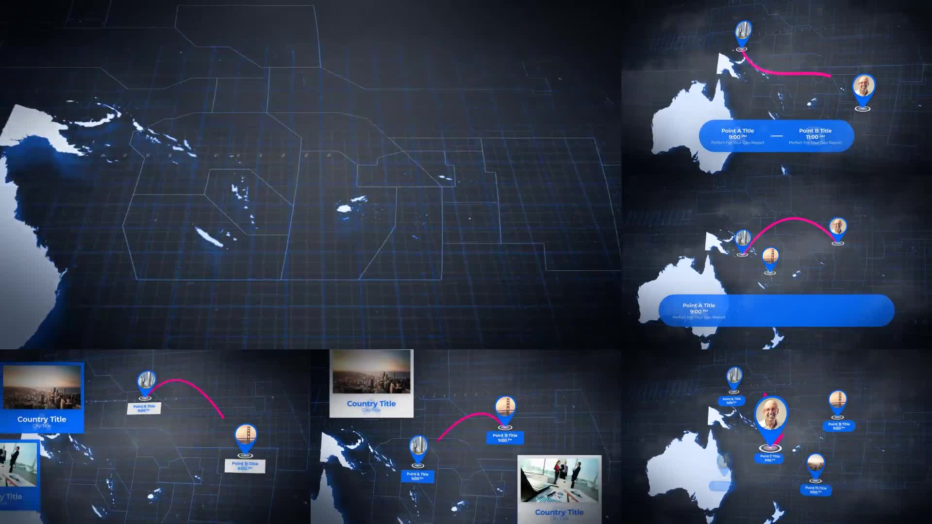 Map of Oceania with Countries Oceania Map Kit Videohive 24421049 After Effects Image 1