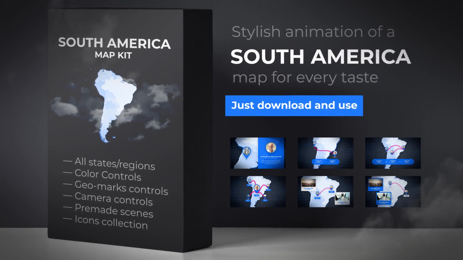 Map of South America with Countries Southern America Map Kit Videohive 24422517 After Effects Image 11