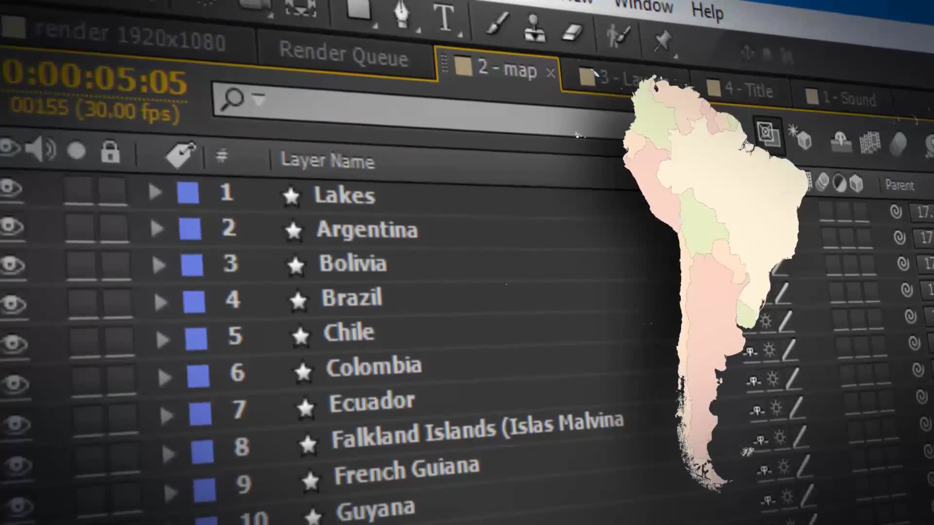 Map of South America with Countries Southern America Map Kit Videohive 24422517 After Effects Image 2