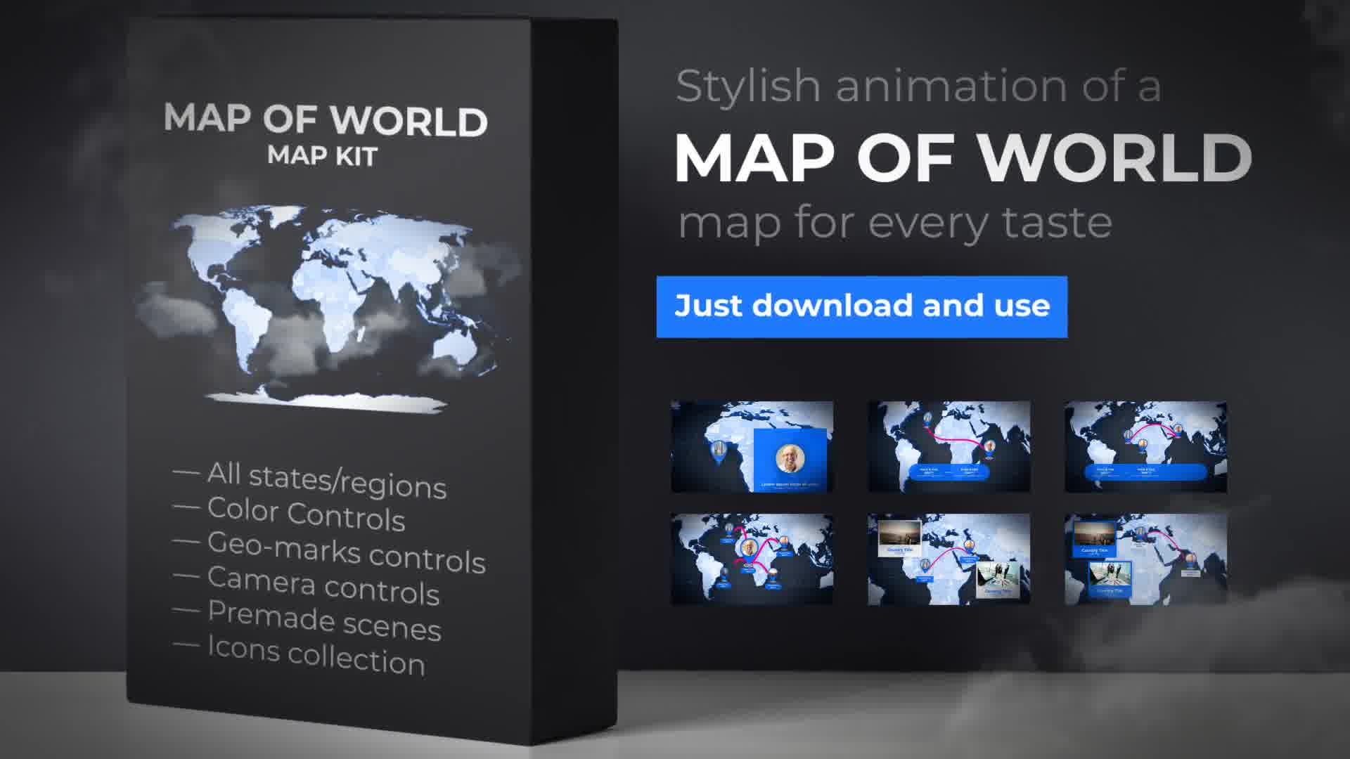 Map of World with Countries Animated Map Videohive 24335774 After Effects Image 13