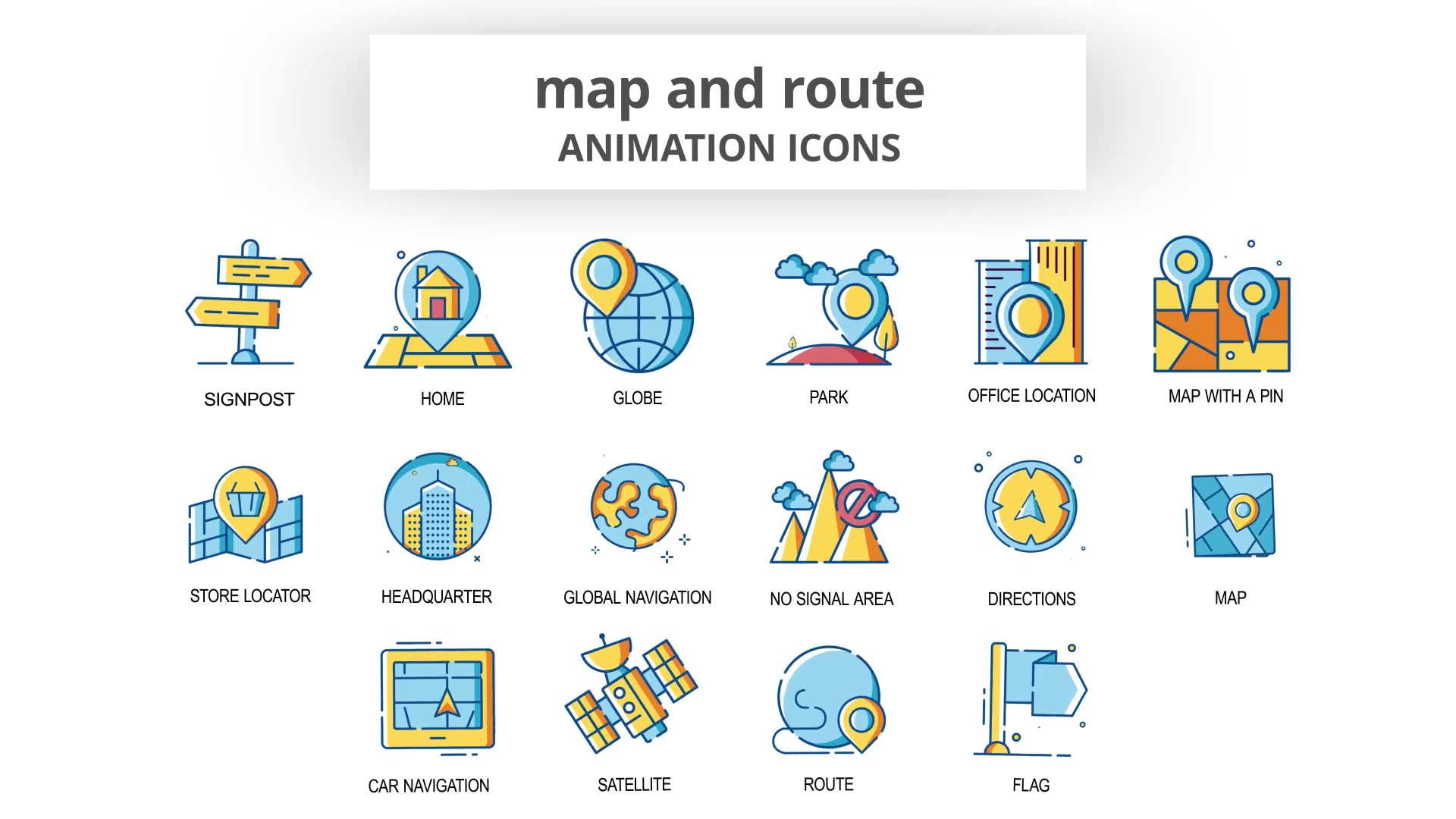 Map & Route Animation Icons Videohive 30260892 After Effects Image 5