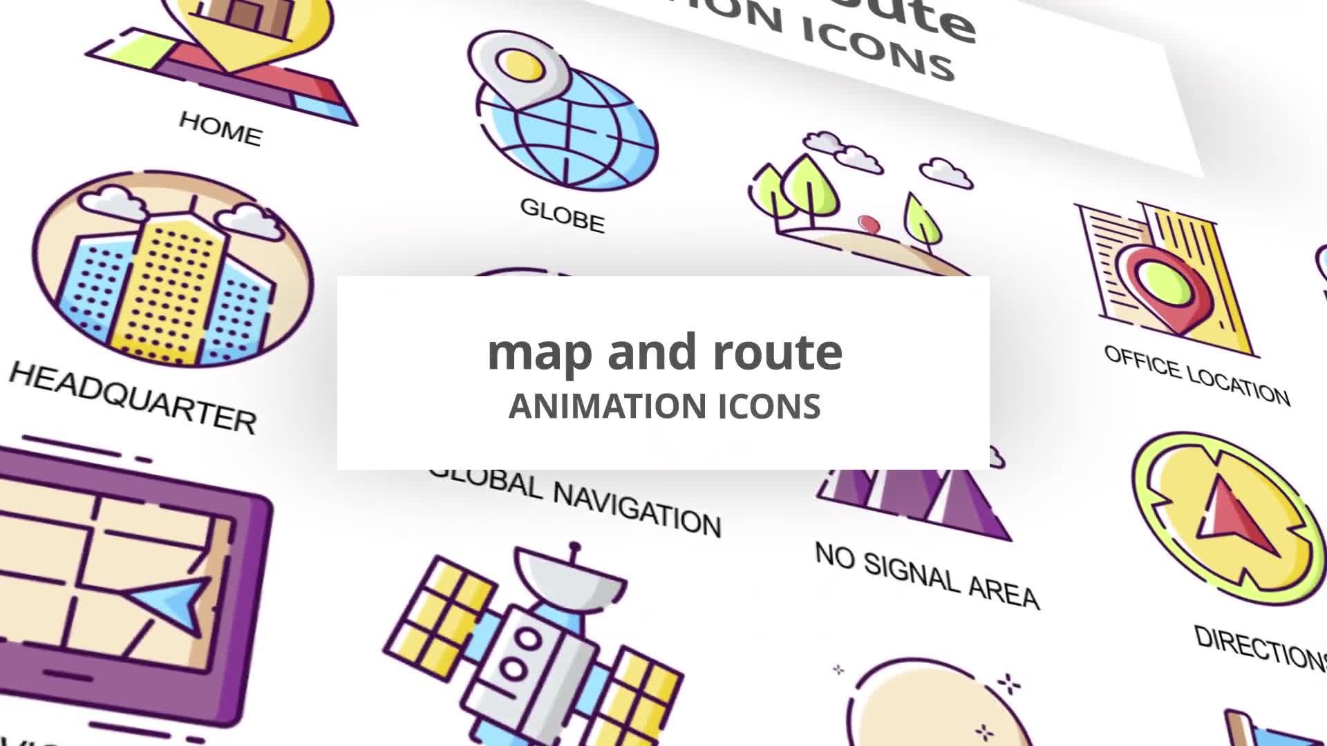 Map & Route Animation Icons Videohive 30041572 After Effects Image 1