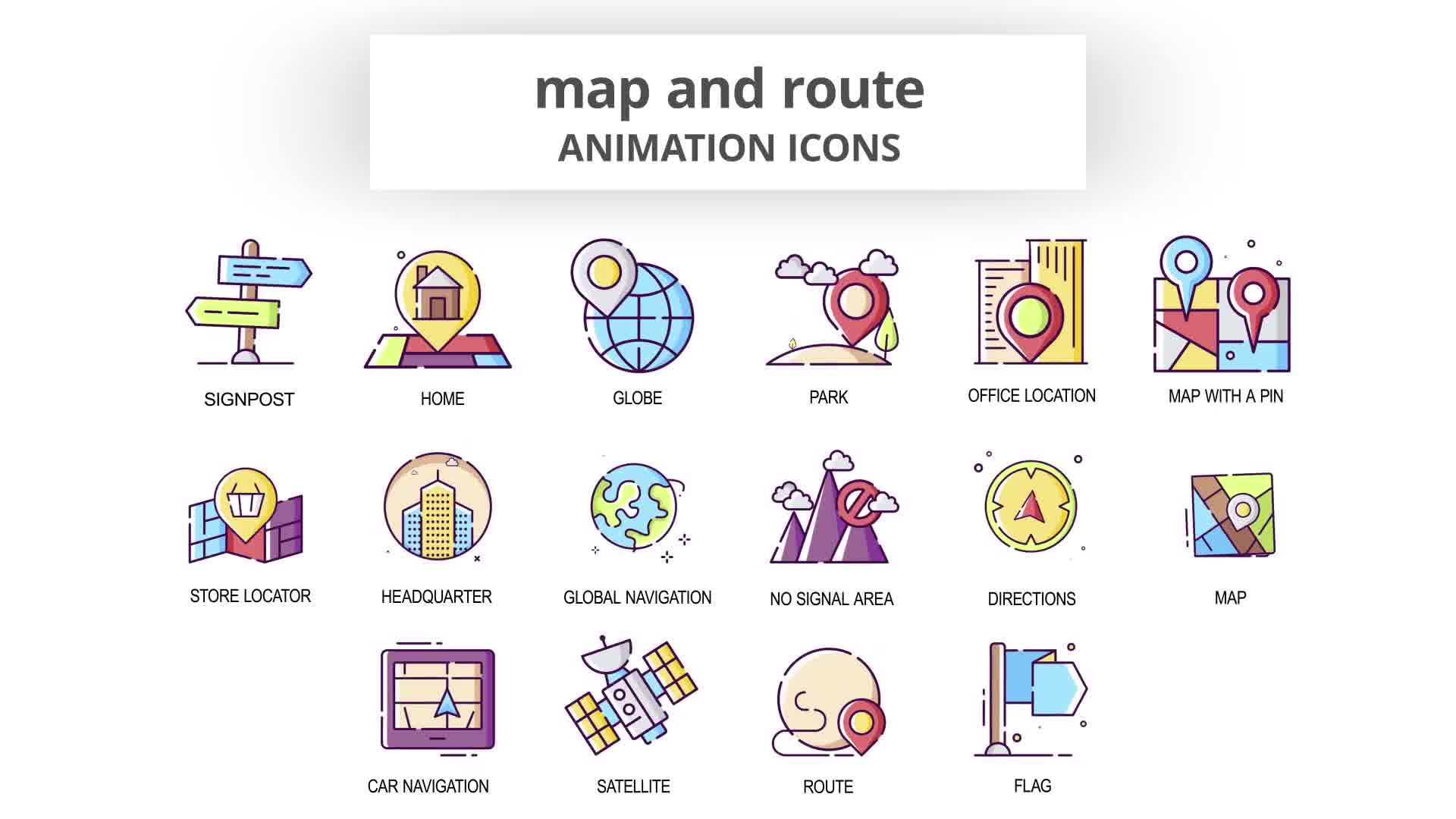 Map & Route Animation Icons Videohive 30041572 After Effects Image 10