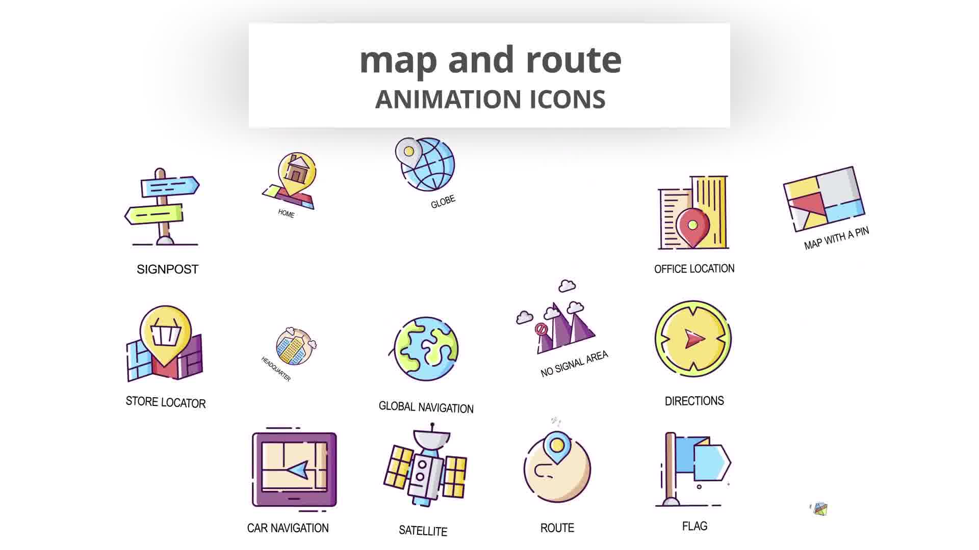 Map & Route Animation Icons Videohive 30041572 After Effects Image 11