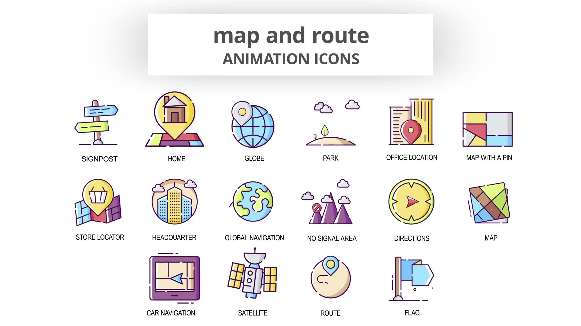 Map & Route Animation Icons Videohive 30041572 After Effects Image 6