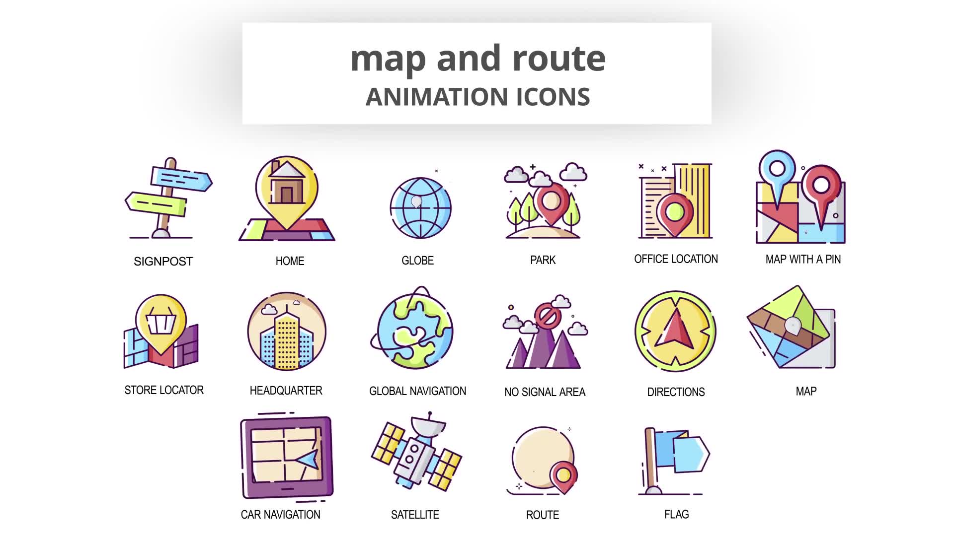 Map & Route Animation Icons Videohive 30041572 After Effects Image 7