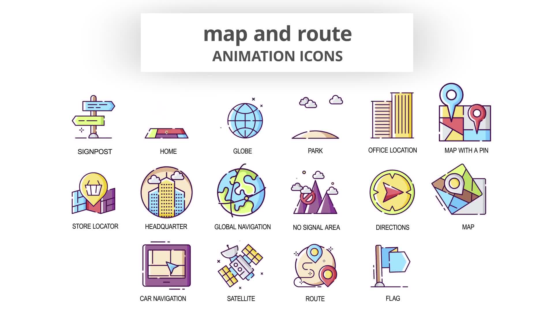 Map & Route Animation Icons Videohive 30041572 After Effects Image 8