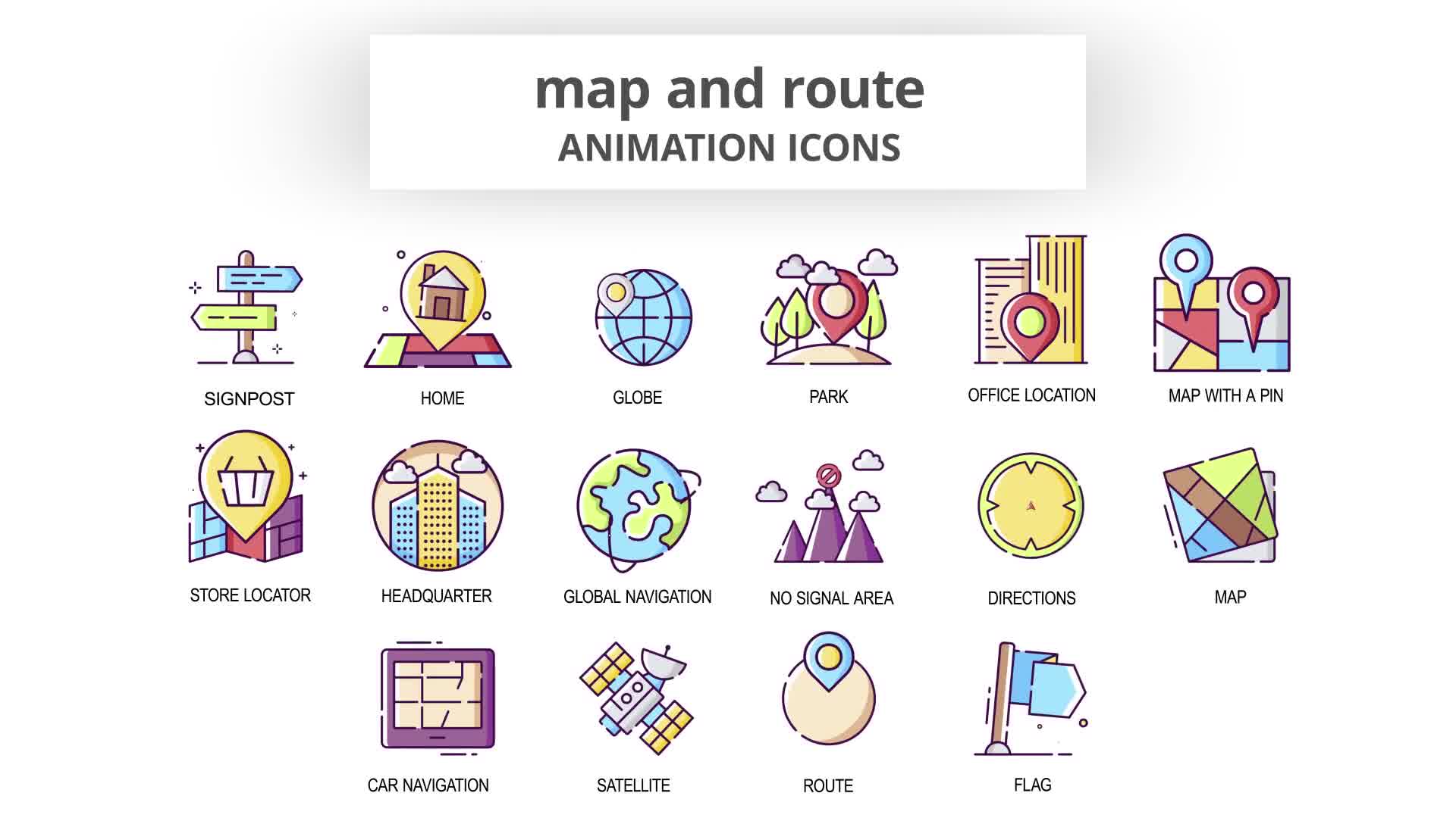 Map & Route Animation Icons Videohive 30041572 After Effects Image 9