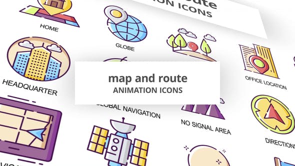 Map & Route Animation Icons - Videohive 30041572 Download