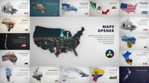 Maps Opener Americas | Australia | New Zealand - Download 38783736 Videohive