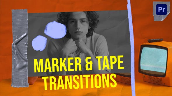 Marker & Tape Transitions - Videohive 36436914 Download
