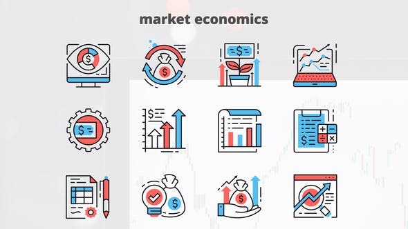 Market Economics – Thin Line Icons - Download Videohive 23454804