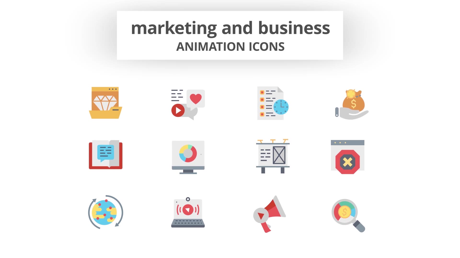 Marketing and Business Animation Icons (MOGRT) Videohive 26755780 Premiere Pro Image 8