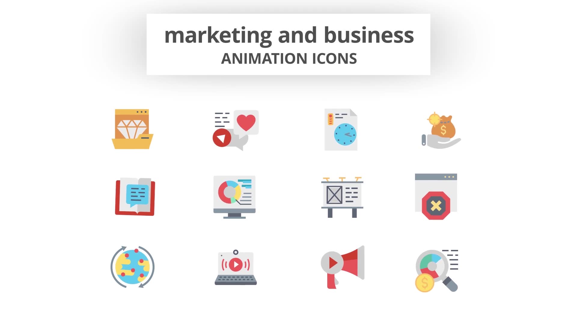 Marketing and Business Animation Icons (MOGRT) Videohive 26755780 Premiere Pro Image 9