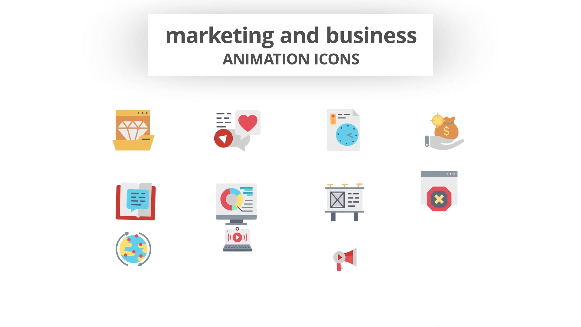 Marketing and Business Animation Icons Videohive 26634668 After Effects Image 4