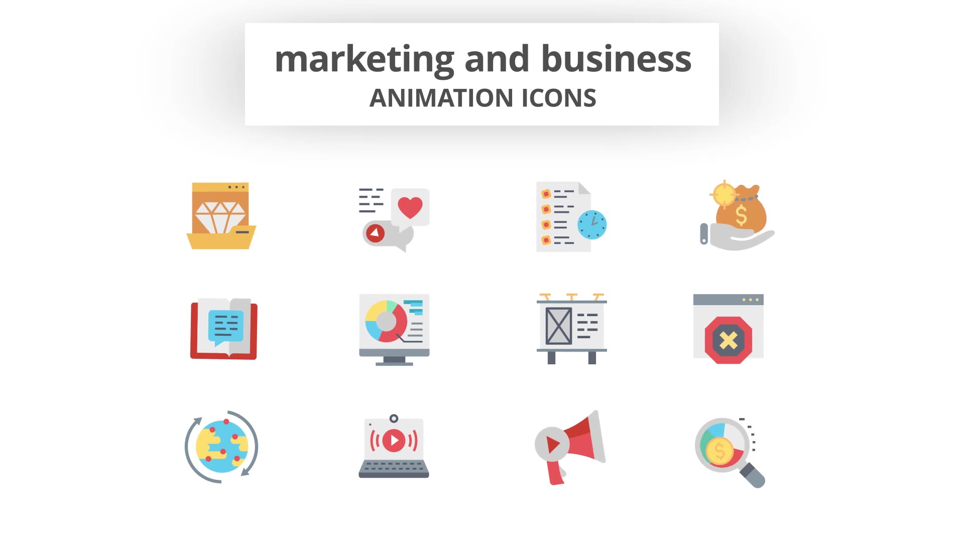 Marketing and Business Animation Icons Videohive 26634668 After Effects Image 6