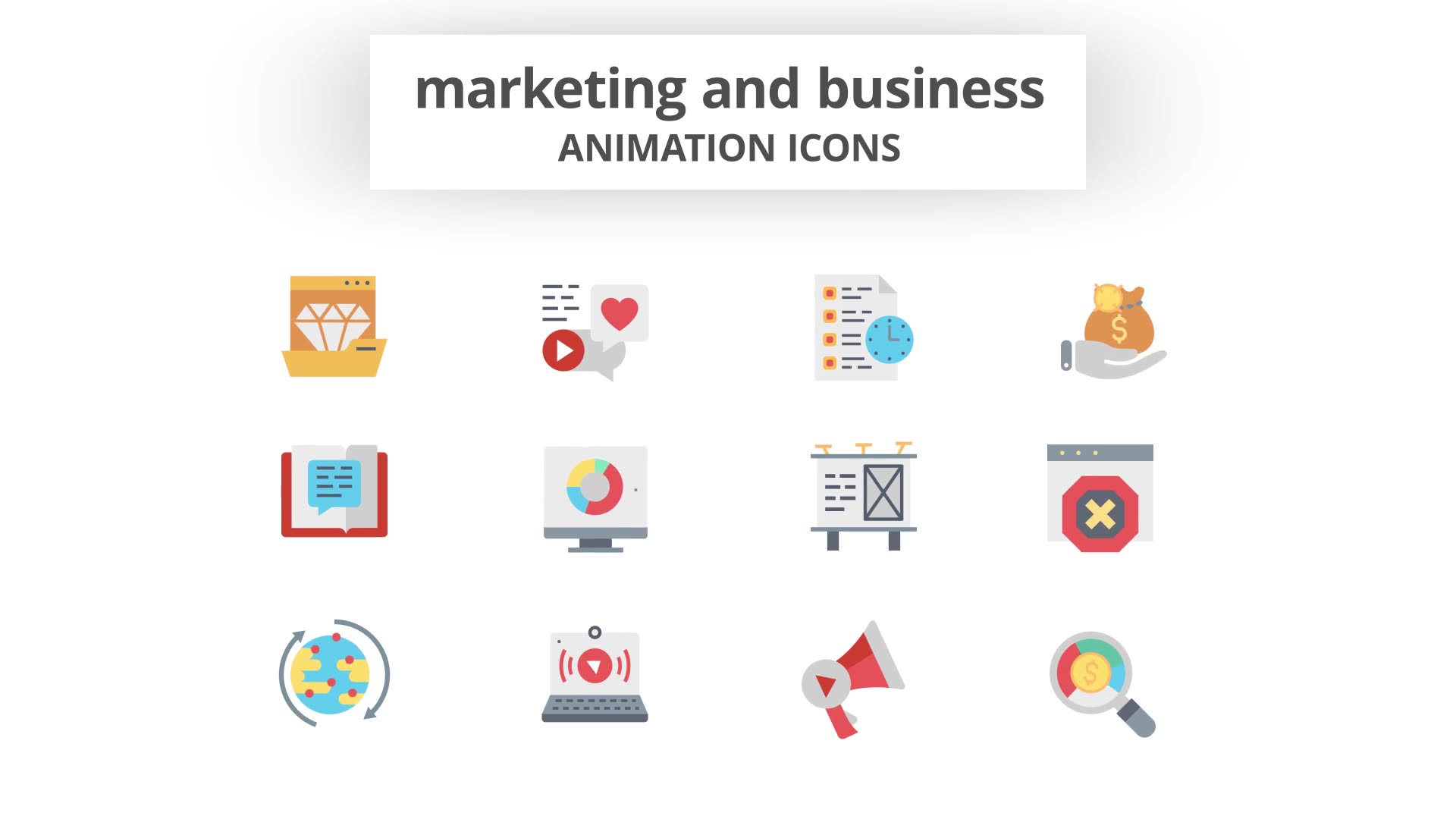 Marketing and Business Animation Icons Videohive 26634668 After Effects Image 8