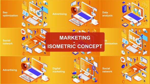 Marketing Isometric Concept - Videohive 23624202 Download