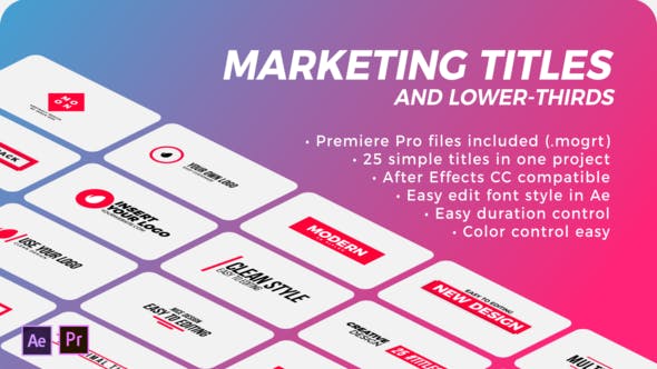 Marketing Titles & Lower Thirds | Premiere Pro - 28162182 Download Videohive