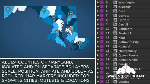 Maryland Map Kit - Download Videohive 20828385