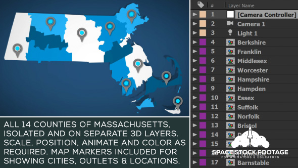 Massachusetts Map Kit - Download Videohive 20813748