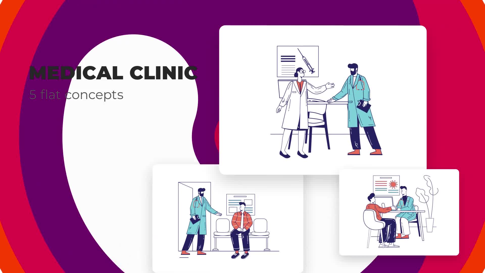 Medical clinic Flat concepts Videohive 39472740 After Effects Image 1