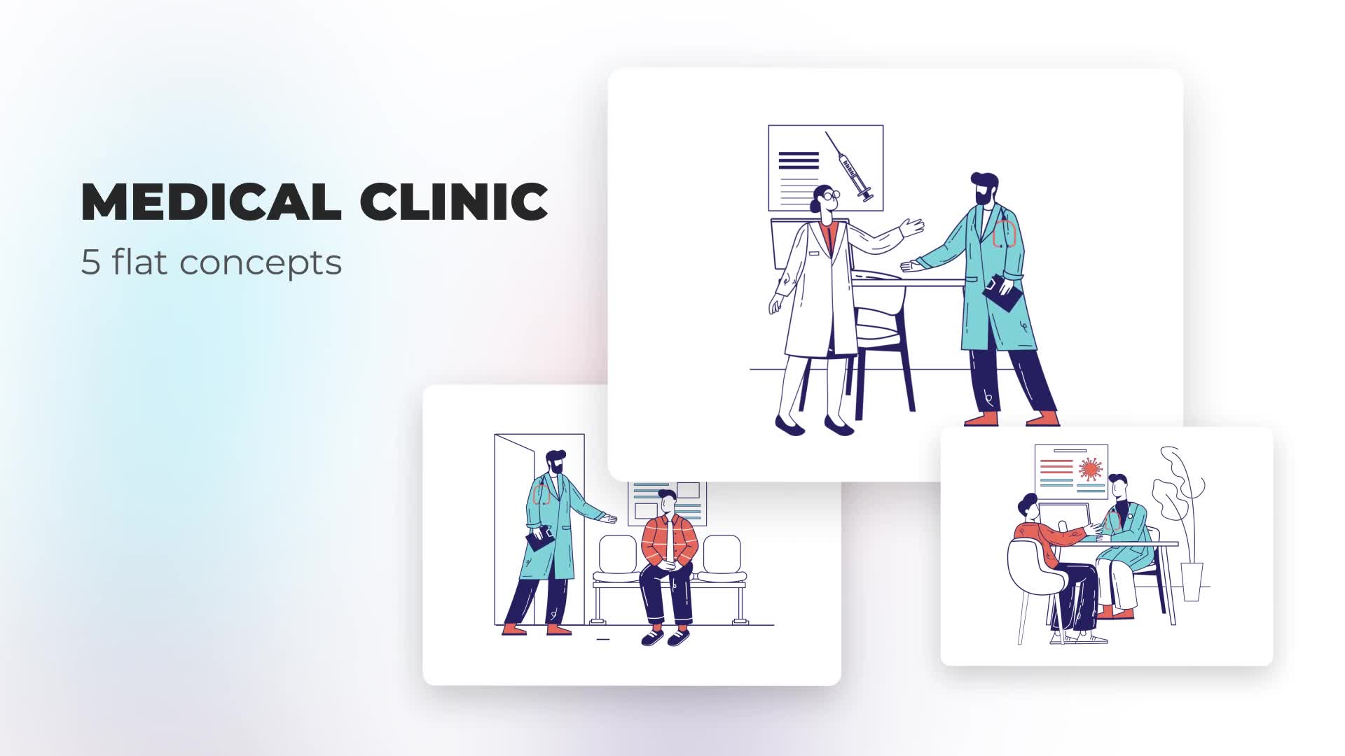 Medical clinic Flat concepts Videohive 39472740 After Effects Image 2