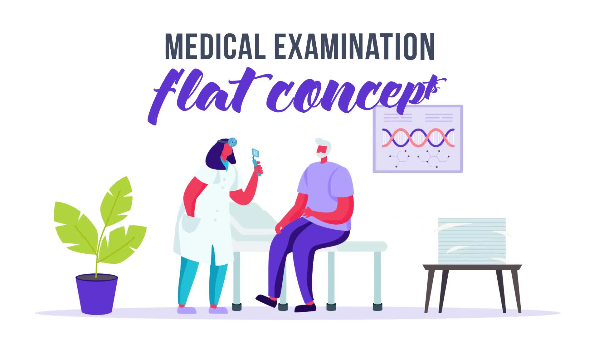Medical examination Flat Concept Videohive 33248779 After Effects Image 1