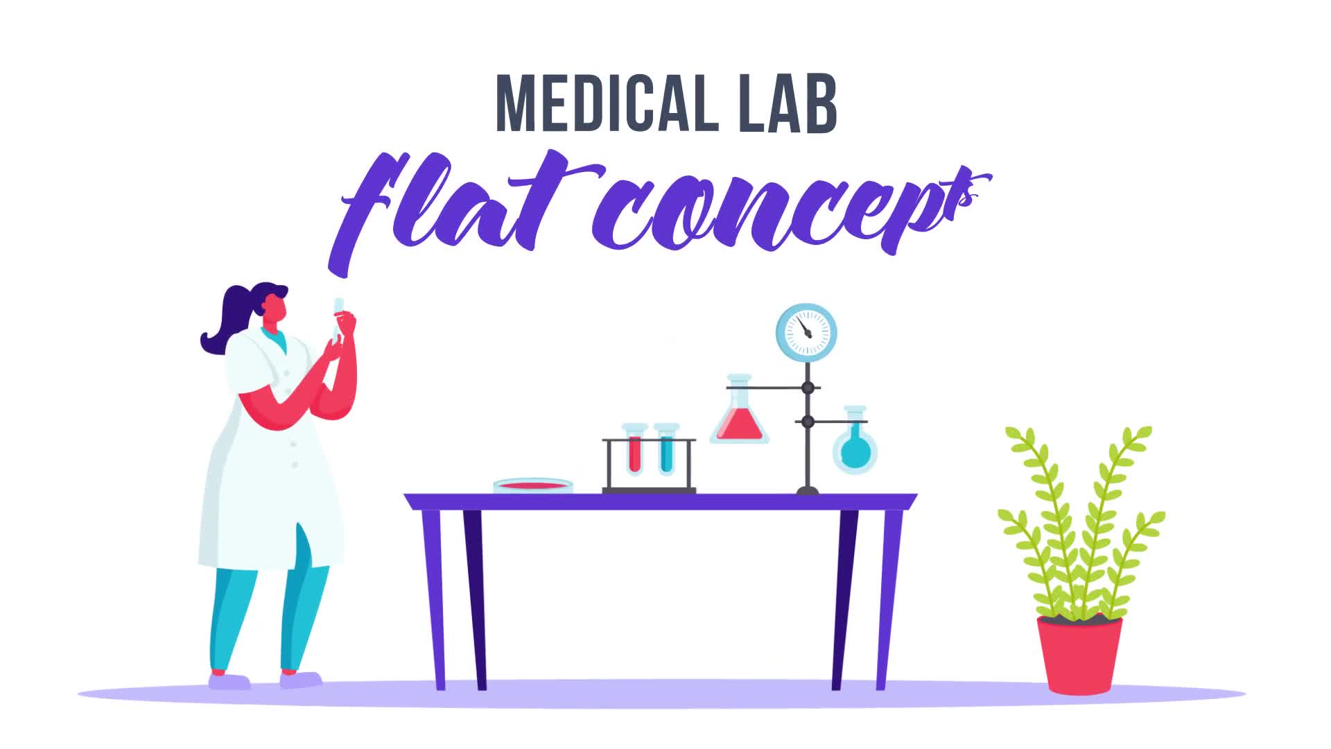 Medical lab Flat Concept Videohive 33099264 After Effects Image 1
