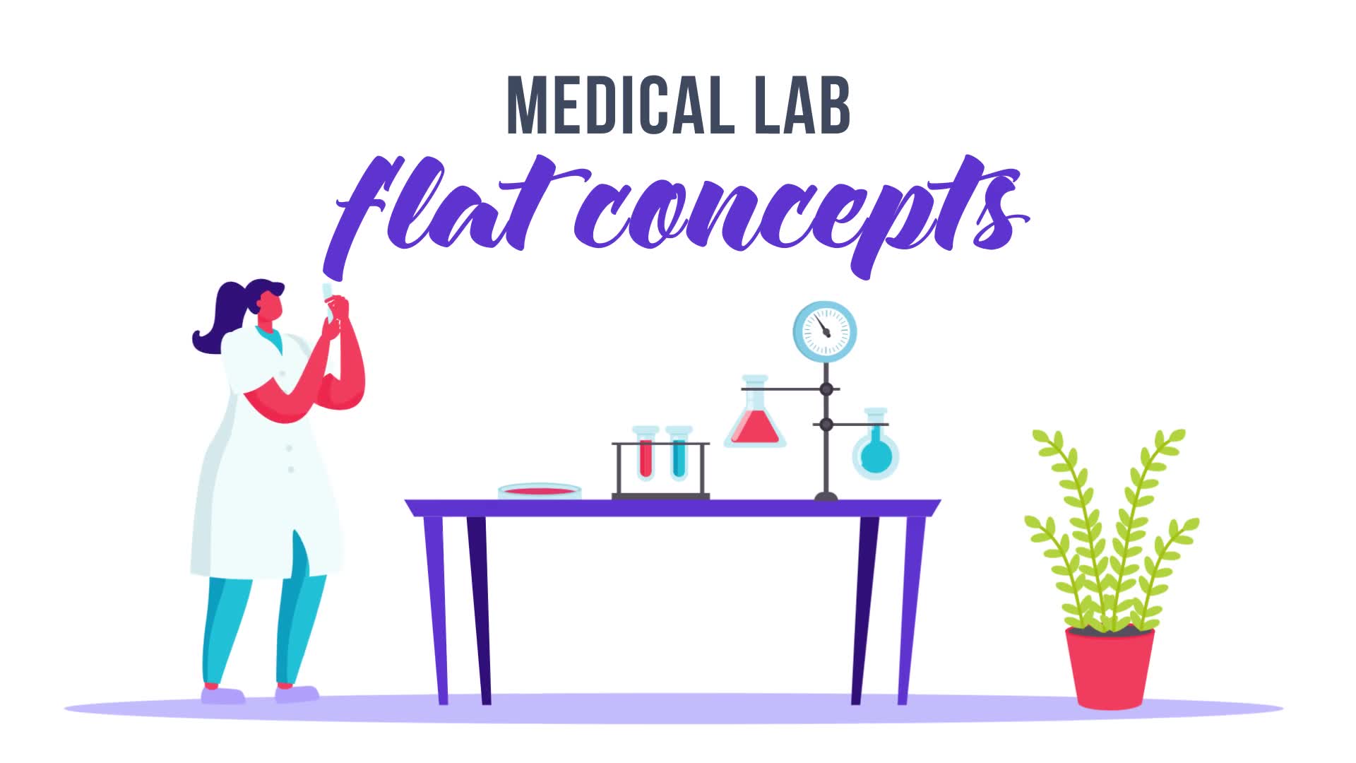 Medical lab Flat Concept Videohive 33099264 After Effects Image 2