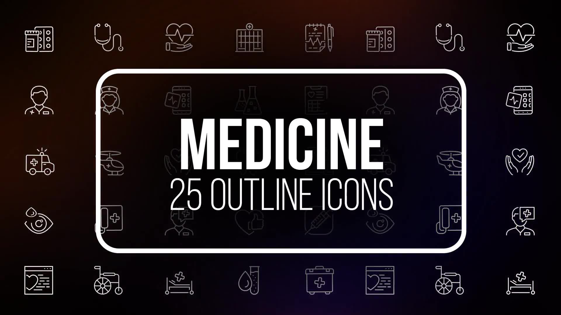 Medicine 25 Outline Icons - Download Videohive 23195034