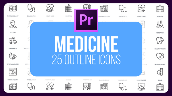 Medicine 25 Outline Icons - Download Videohive 23195034