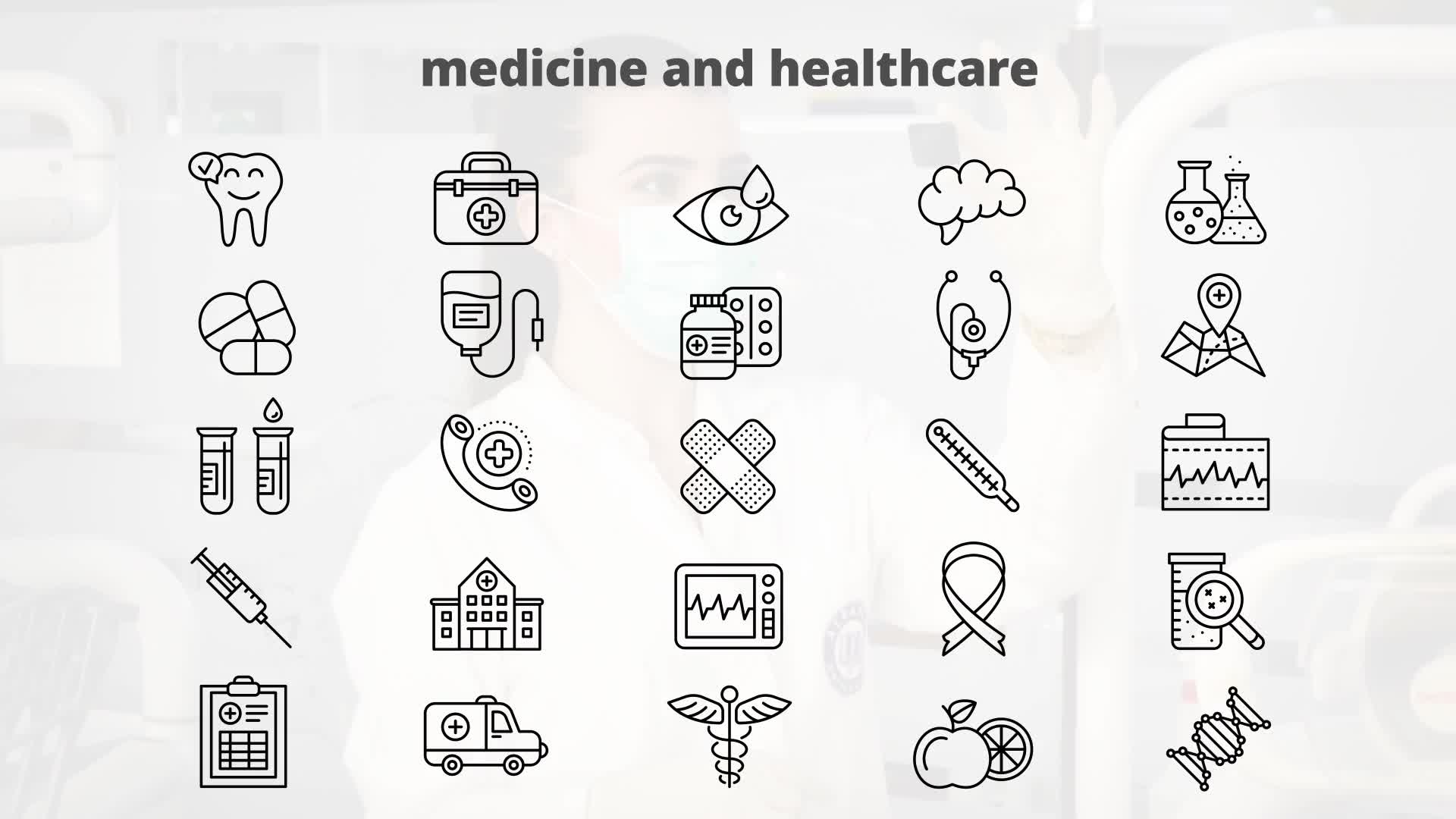 Medicine And Healthcare – Thin Line Icons Videohive 23595762 After Effects Image 10