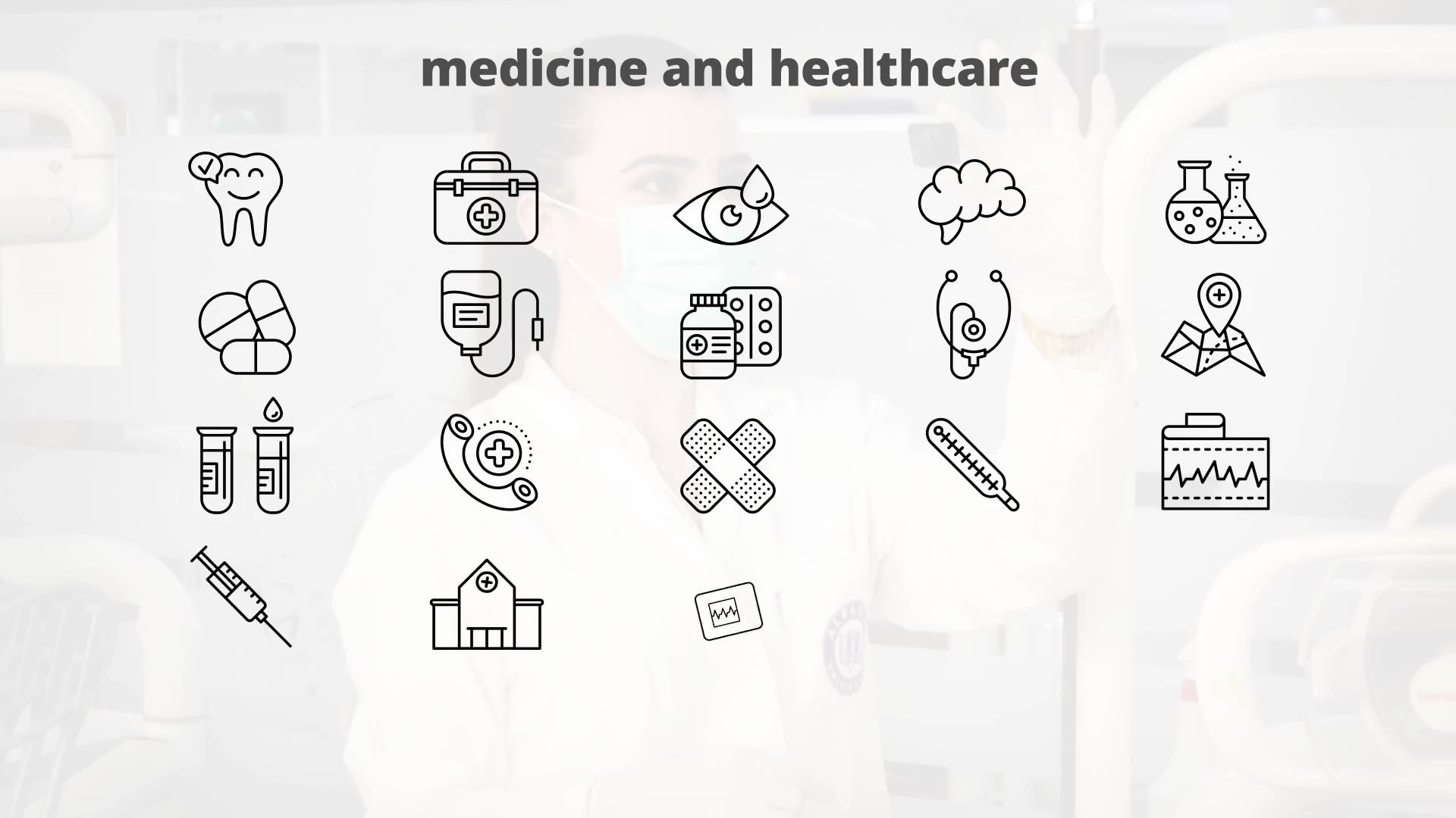 Medicine And Healthcare – Thin Line Icons Videohive 23595762 After Effects Image 7