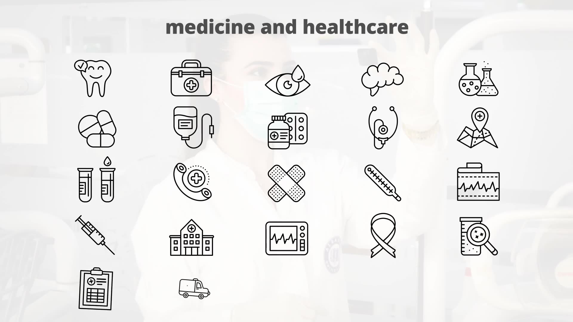 Medicine And Healthcare – Thin Line Icons Videohive 23595762 After Effects Image 8