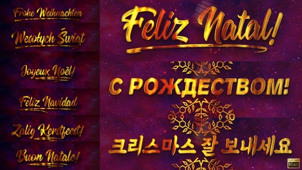Merry Christmas in 9 Languages! - Videohive Download 29667929