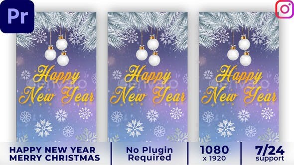 Merry Christmas Intro | Happy New Year Intro | Instagram stories | MOGRT - Download Videohive 35376863