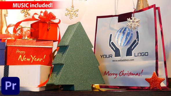 Merry Christmas & New Year Gifts Logo - 40255820 Videohive Download