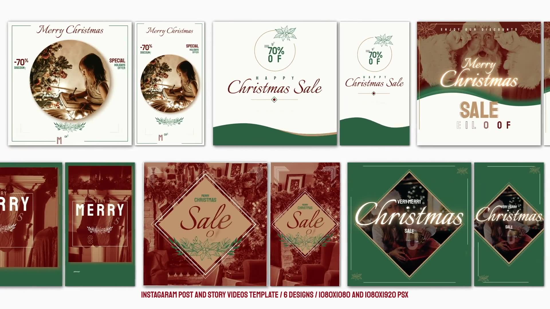 Merry Christmas Sale Instagram Pack B175 Videohive 34212728 After Effects Image 2